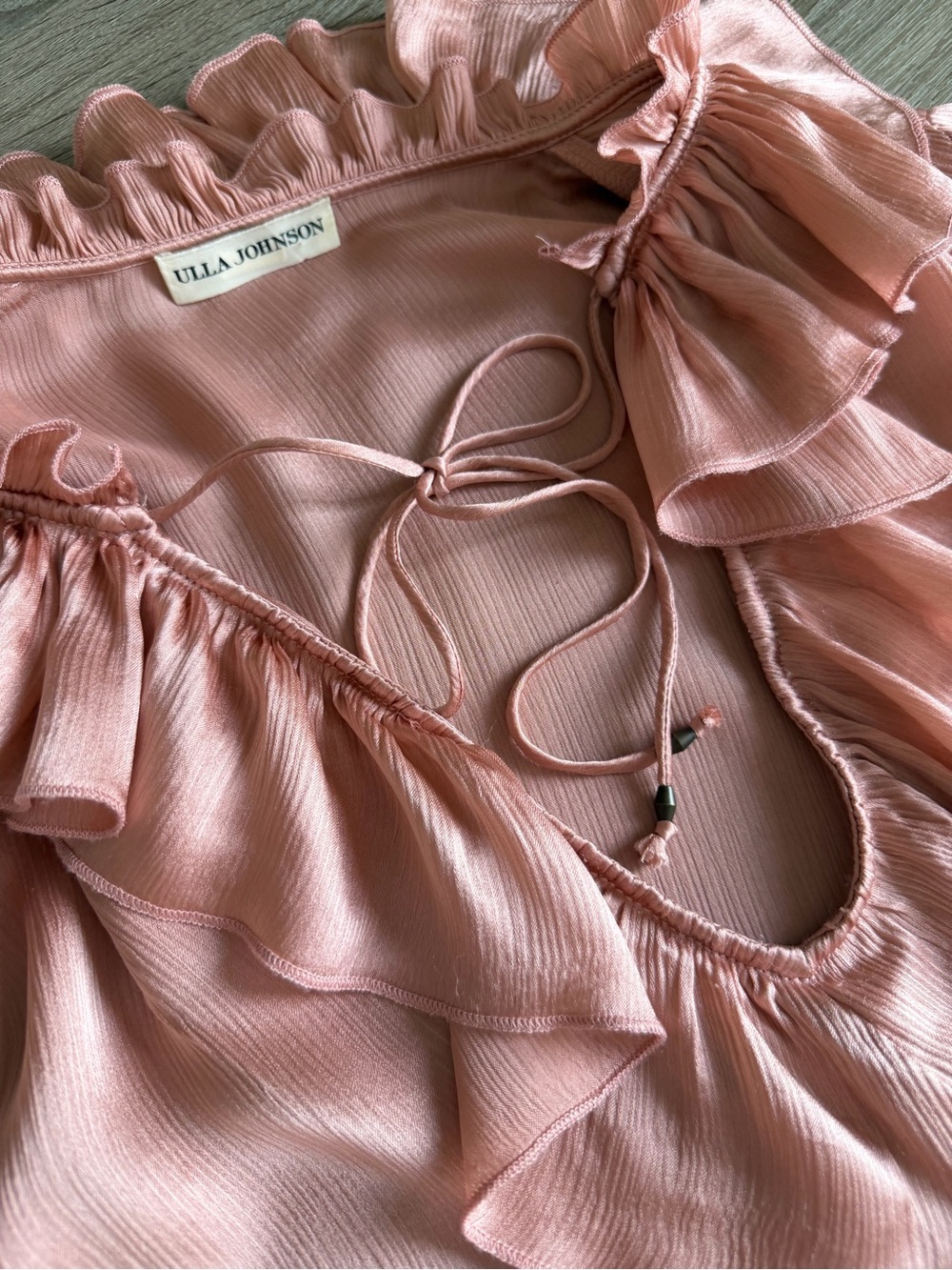 Ulla Johnson Ruffled Silk Peplum Blouse - Dusty Rose Size 0 - Picture 12 of 16
